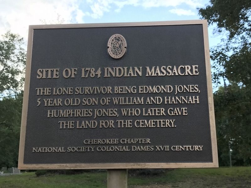 Site of 1784 Indian Massacre Marker. Click for full size. Site of 1784 Indian Massacre Marker image. Click for full size.