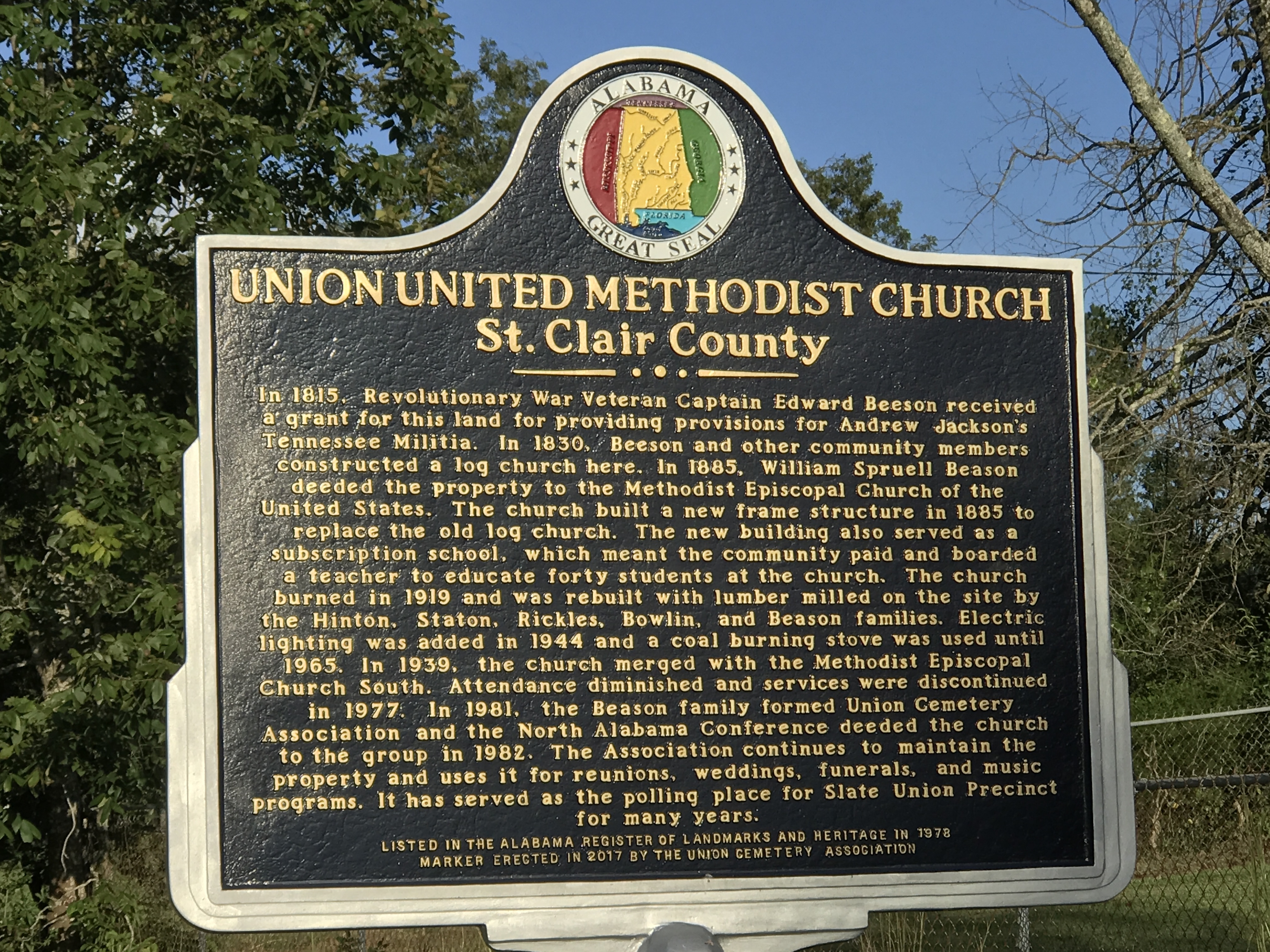 Union United Methodist Church Marker