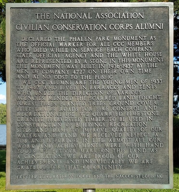 The National Association Civilian Conservation Corps Alumni marker image. Click for full size.