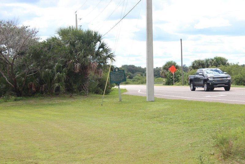 The Francis and Mary Usina Bridge Marker looking west on FL A1A. Click for full size. The Francis and Mary Usina Bridge Marker looking west on FL A1A image. Click for full size.