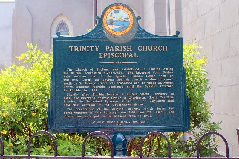Trinity Parish Church Marker after restoration image. Click for full size.