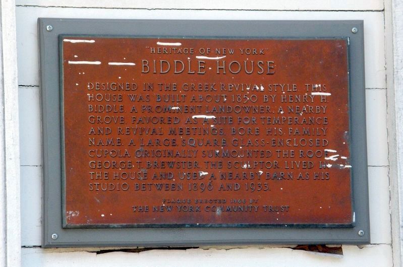 Biddle House plaque image. Click for full size.
