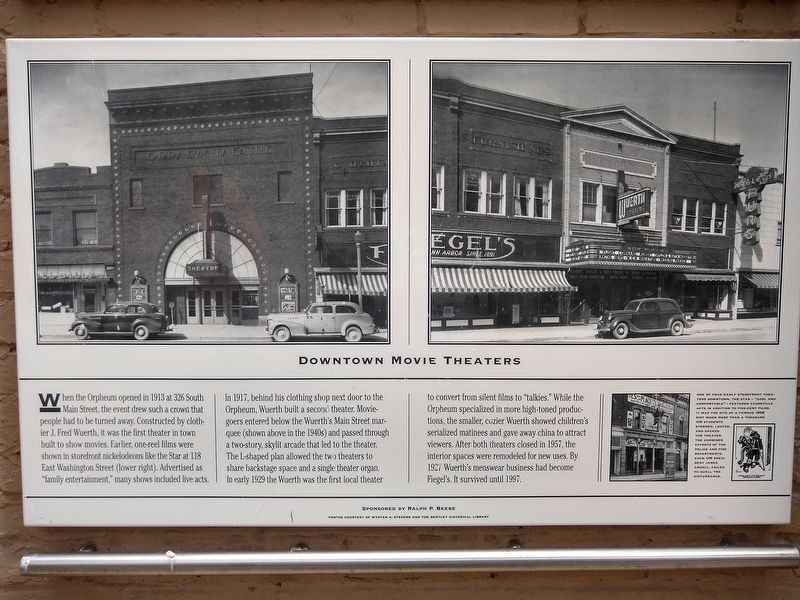 Downtown Movie Theaters Marker image. Click for full size.