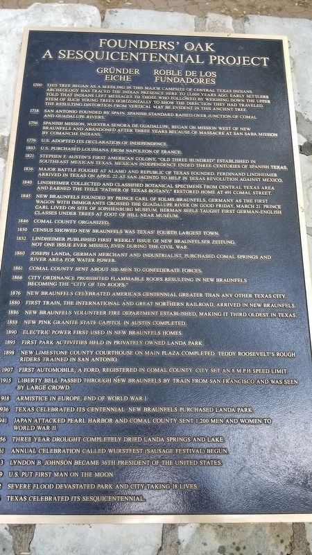 Founder's Oak marker image. Click for full size.