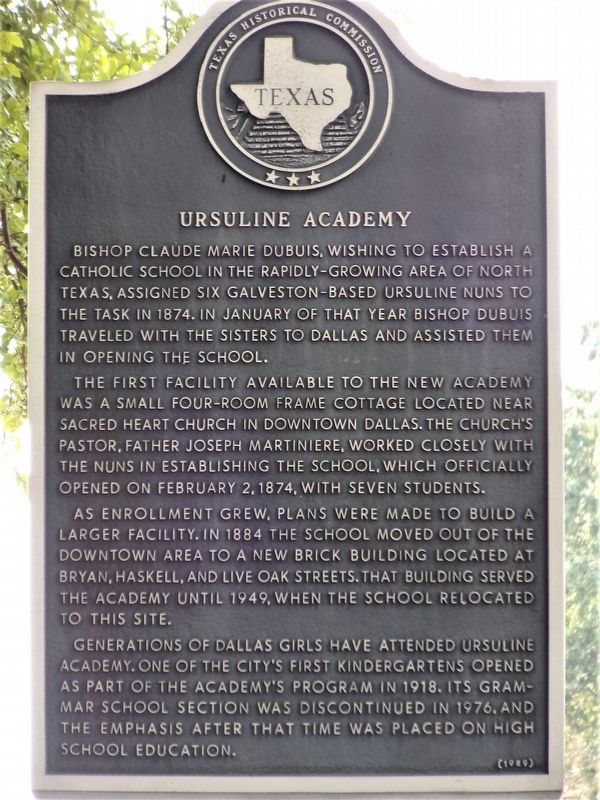 Ursuline Academy Marker. Click for full size. Ursuline Academy Marker image. Click for full size.