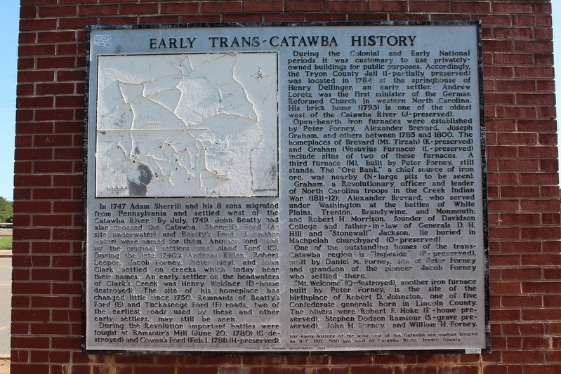 Early Trans~Catawba History Marker image. Click for full size.