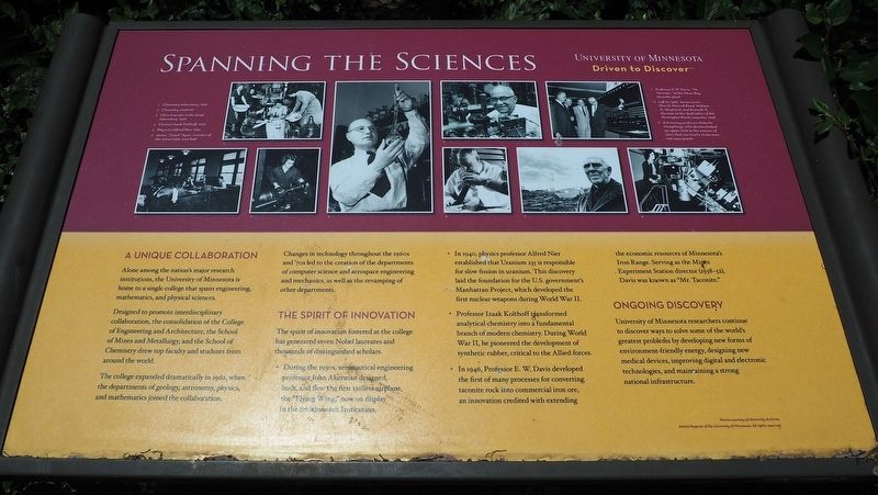 Spanning the Sciences marker. Click for full size. Spanning the Sciences marker image. Click for full size.
