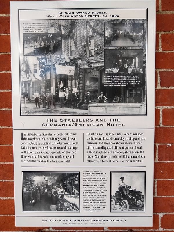 The Staeblers and the Germania/American Hotel Marker image. Click for full size.