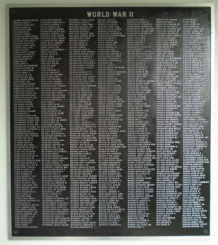World War II Honor Roll of Veterans image. Click for full size.