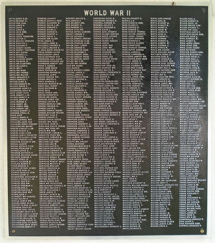 World War II Honor Roll of Veterans image. Click for full size.