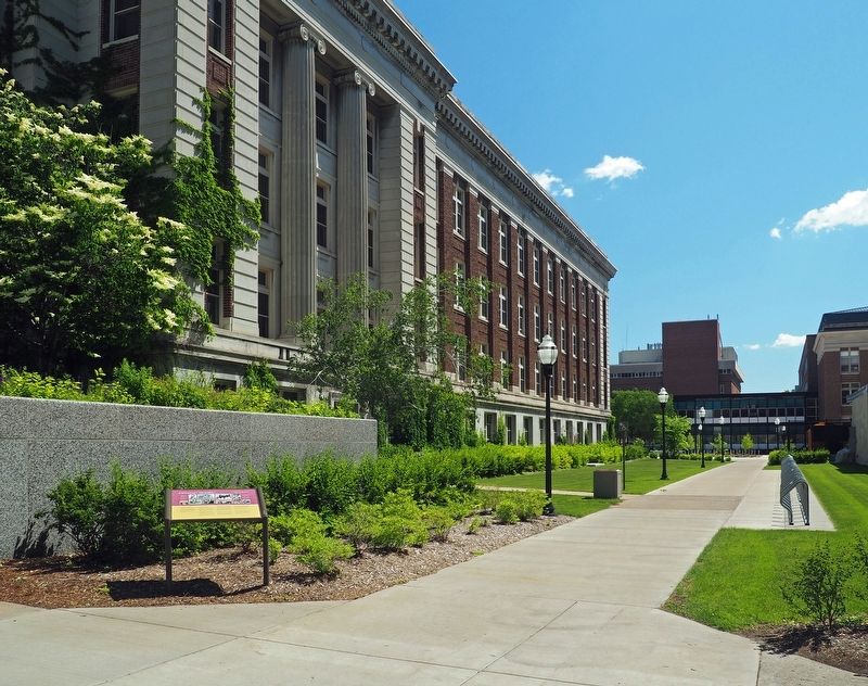 Marker on Scholars Walk at the southwest corner of Morrill Hall. Click for full size. Marker on Scholars Walk at the southwest corner of Morrill Hall image. Click for full size.