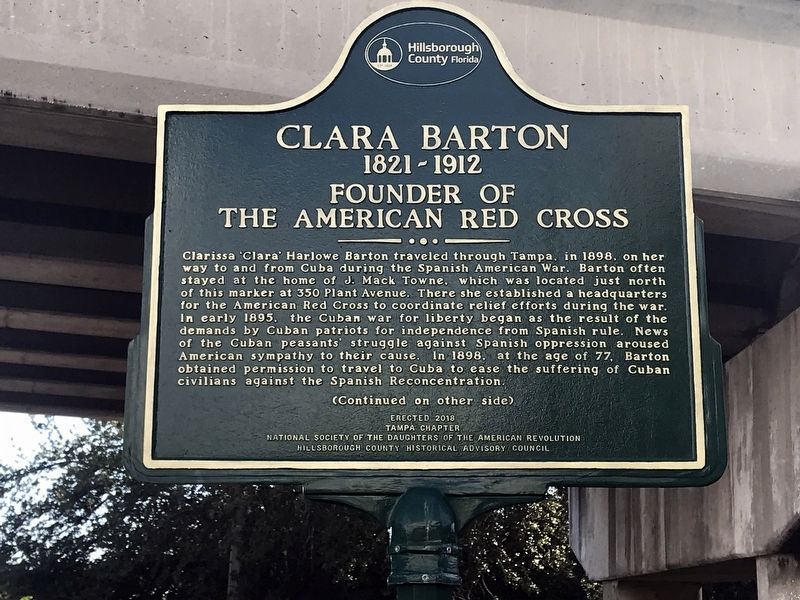Clara Barton Marker Side 1 image. Click for full size.
