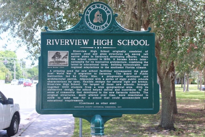 Riverview High School Marker Side 1 image. Click for full size.