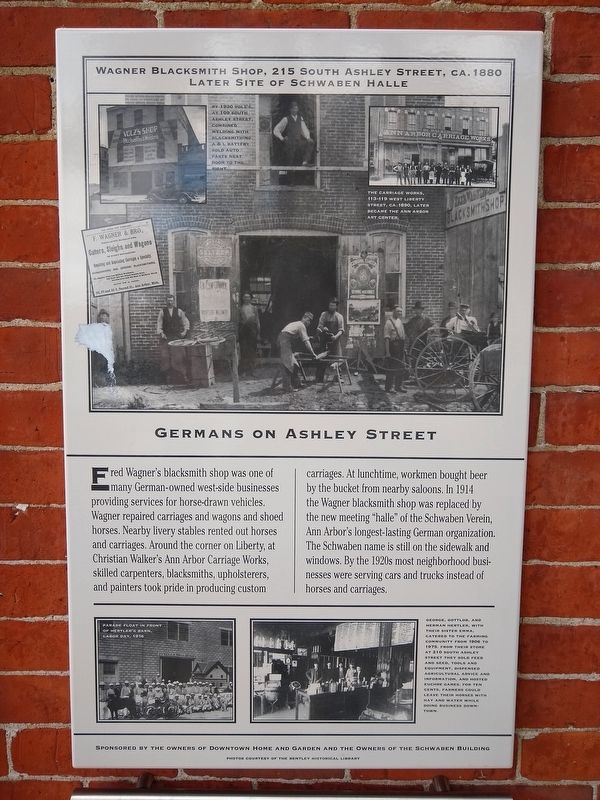 Germans on Ashley Street Marker. Click for full size. Germans on Ashley Street Marker image. Click for full size.