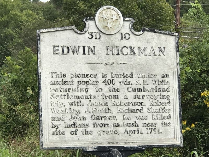 Edwin Hickman Marker. Click for full size. Edwin Hickman Marker image. Click for full size.