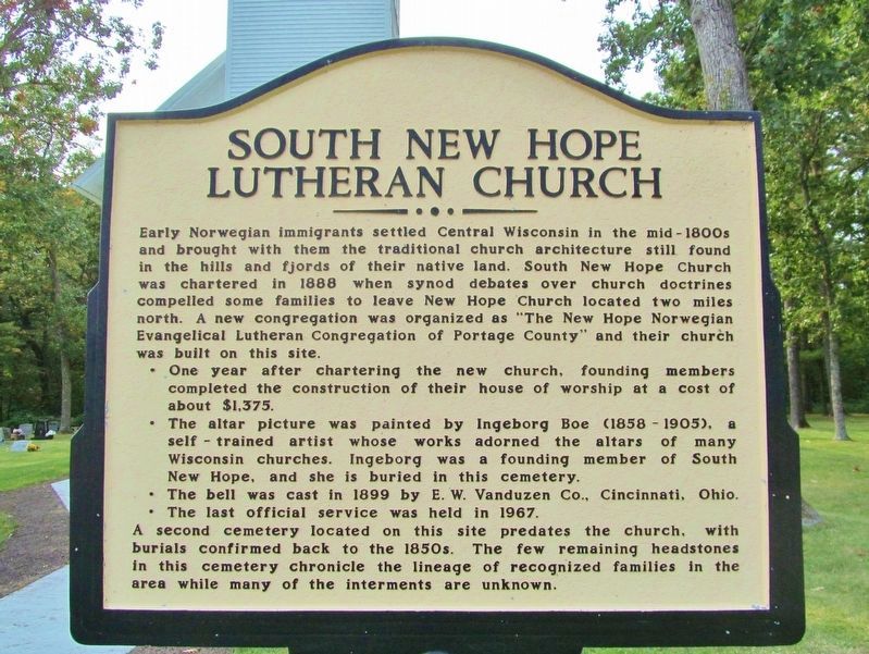 South New Hope Lutheran Church Marker image. Click for full size.