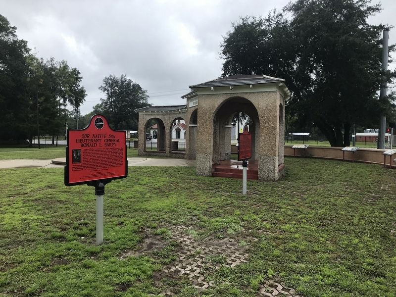 <i>Our Native Son</i> Lieutenant General Ronald L. Bailey Marker with arch in background. Click for full size. <i>Our Native Son</i> Lieutenant General Ronald L. Bailey Marker with arch in background image. Click for full size.