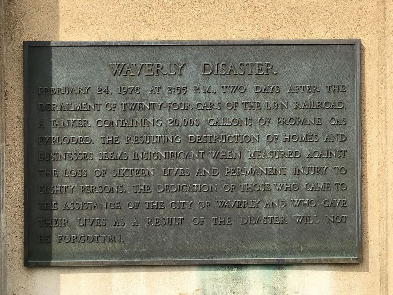 Waverly Disaster Marker. Click for full size. Waverly Disaster Marker image. Click for full size.