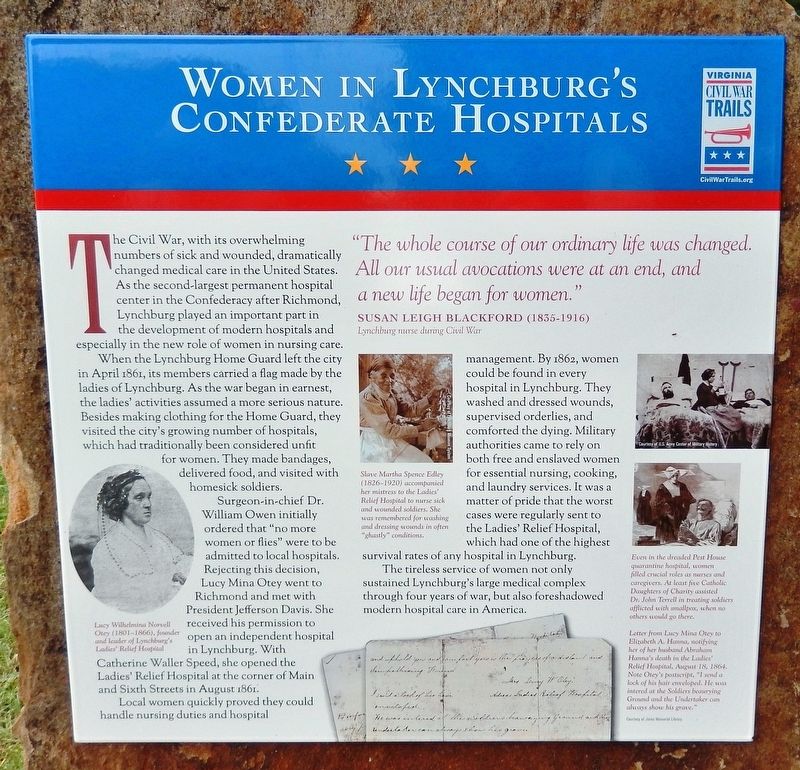 Women of Lynchburg's Confederate Hospitals Marker image. Click for full size.