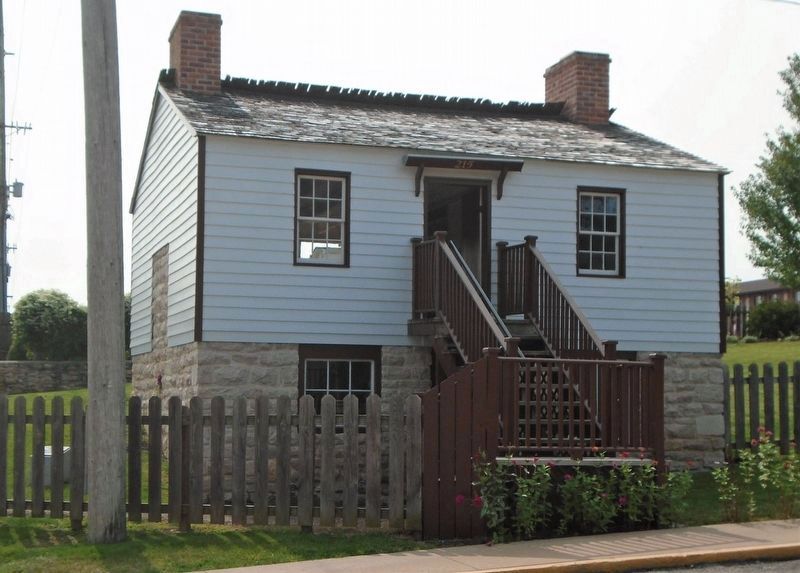 "Huckleberry Finn House" Reconstruction and Marker image. Click for full size.