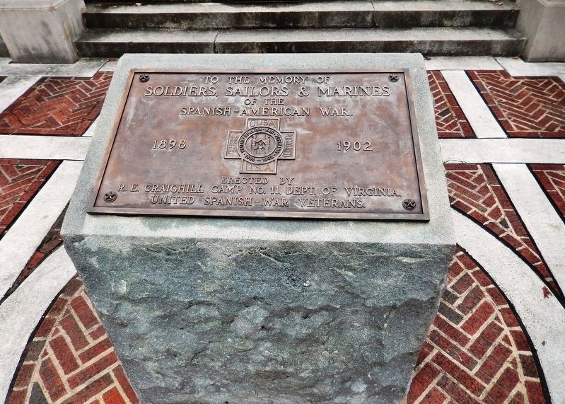 Soldiers, Sailors, and Marines of the Spanish American War Marker. Click for full size. Soldiers, Sailors, and Marines of the Spanish American War Marker image. Click for full size.