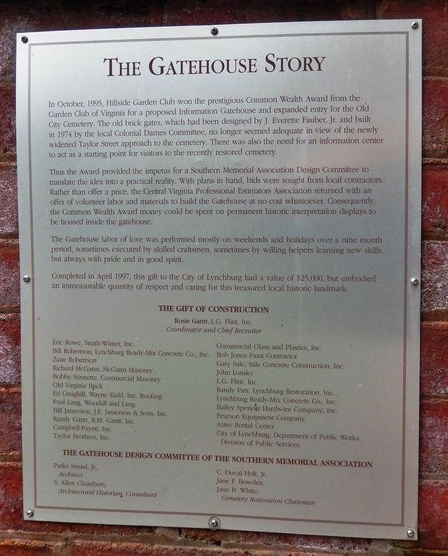 The Gatehouse Story Marker image. Click for full size.