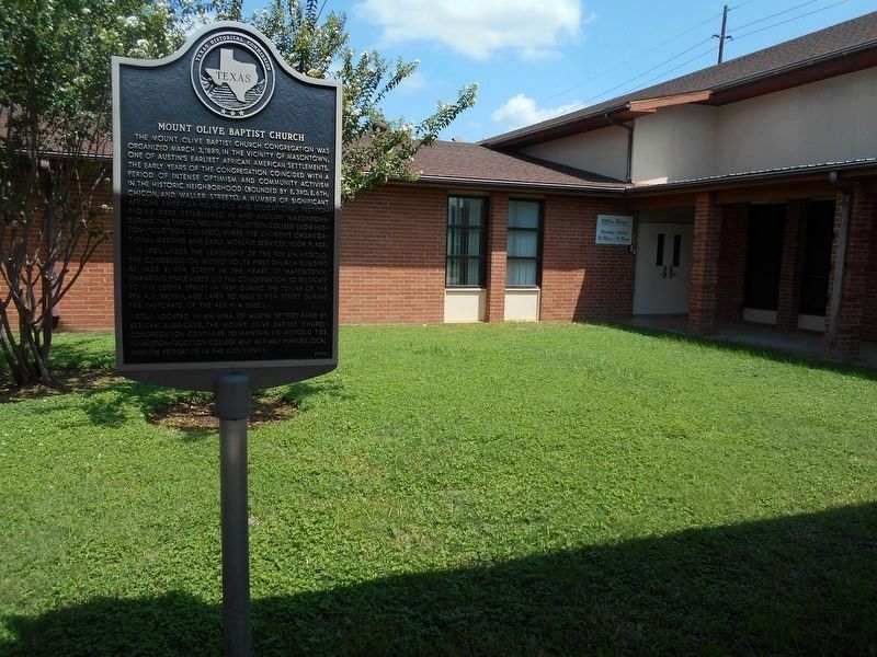 Mount Olive Baptist Church and Marker image. Click for full size.