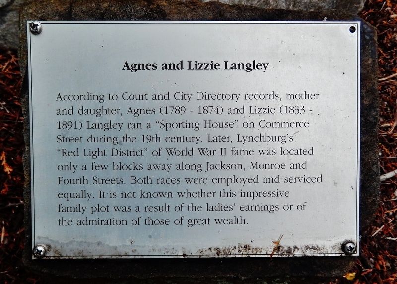 Agnes and Lizzie Langley Marker image. Click for full size.