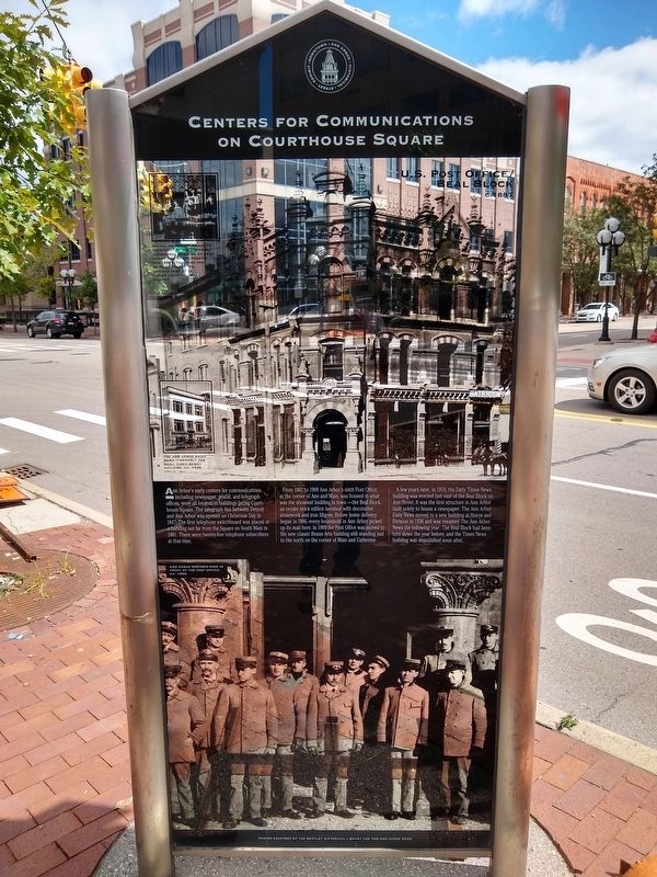 Centers for Communications on Courthouse Square Marker image. Click for full size.