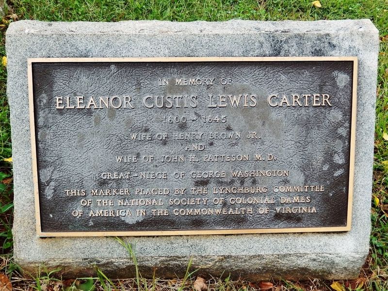 Eleanor Custis Lewis Carter Marker image. Click for full size.