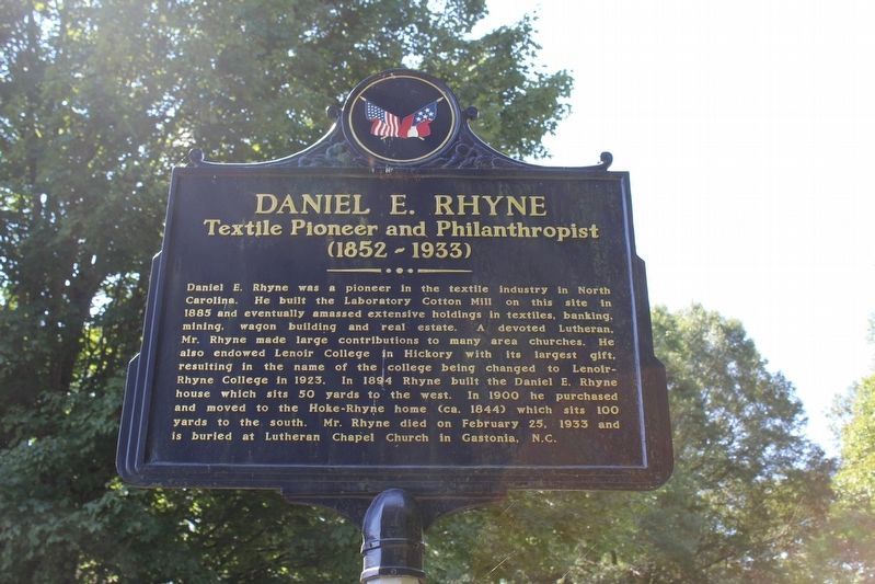 Daniel E. Rhyne Marker (Side 1) image. Click for full size.