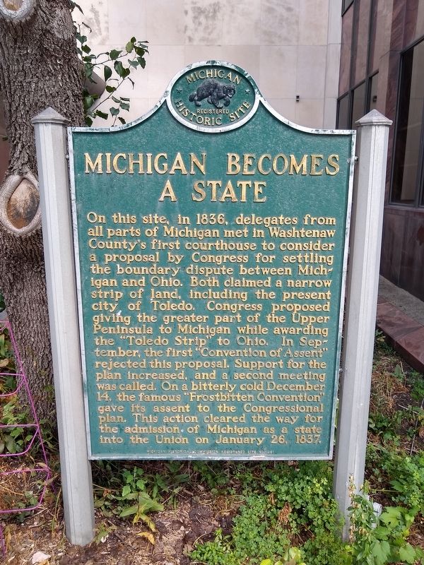 Michigan Becomes a State Marker image. Click for full size.