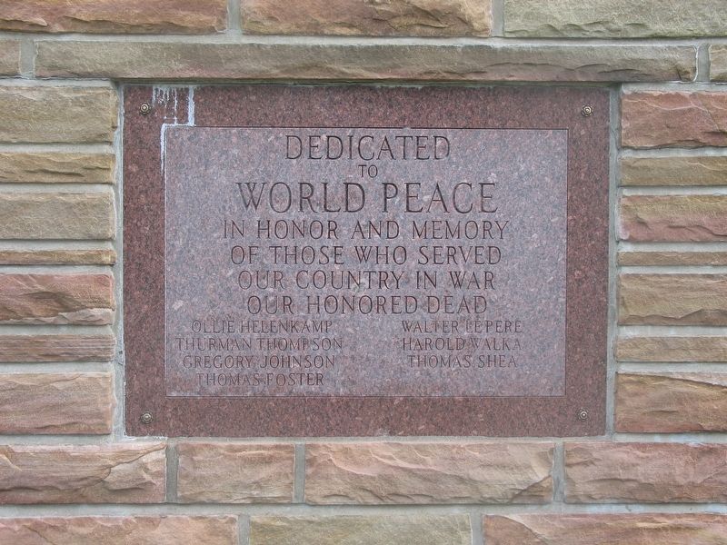 Dedicated to World Peace Marker image. Click for full size.