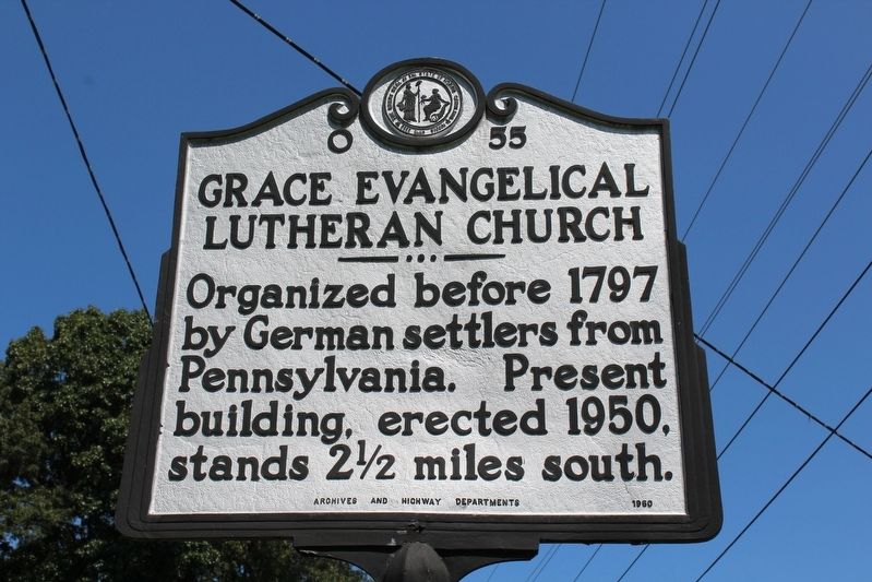 Grace Evangelical Lutheran Church Marker image. Click for full size.