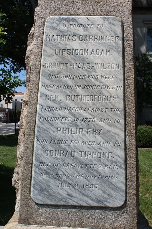 Rutherford's March Tribute Marker. Click for full size. Rutherford's March Tribute Marker image. Click for full size.