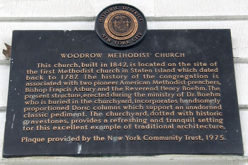 Woodrow Methodist Church plaque. Click for full size. Woodrow Methodist Church plaque image. Click for full size.