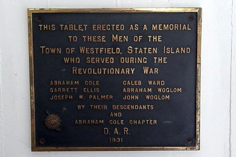 DAR Revolutionary War memorial plaque from 1931 within image. Click for full size.