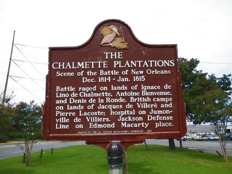 The Chalmette Plantations Marker image. Click for full size.