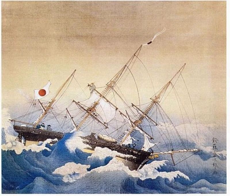 “The Kanrinmaru in Rough Seas" image. Click for full size.