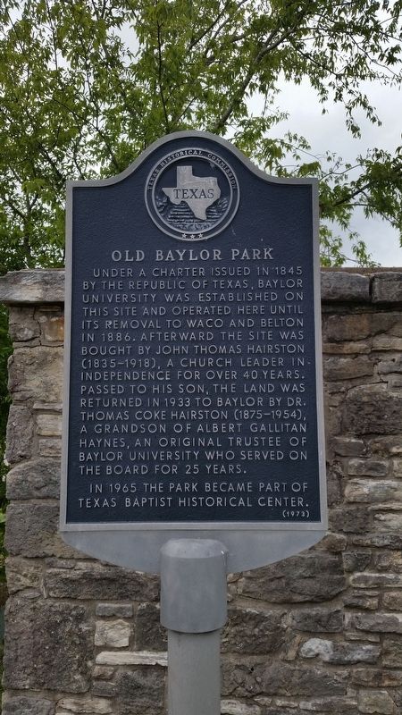 Old Baylor Park Marker image. Click for full size.