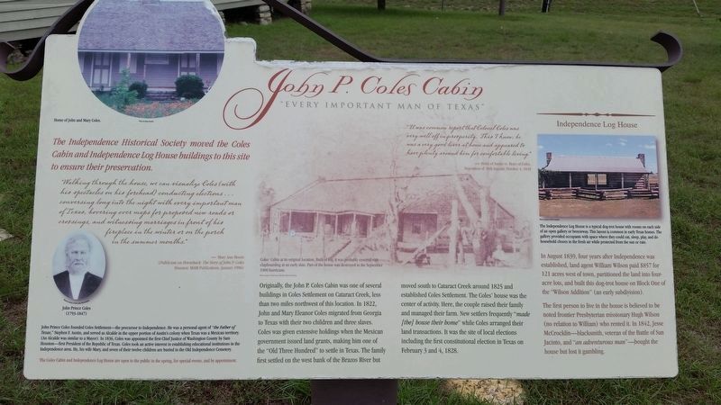 An additional John Prince Coles Cabin Marker image. Click for full size.