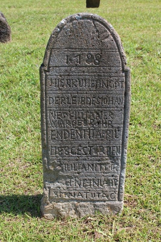 Gravestone at Old St. Paul's Lutheran Church image. Click for full size.