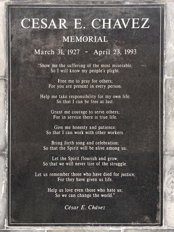 Csar Chvez Memorial, panel 2 image. Click for full size.