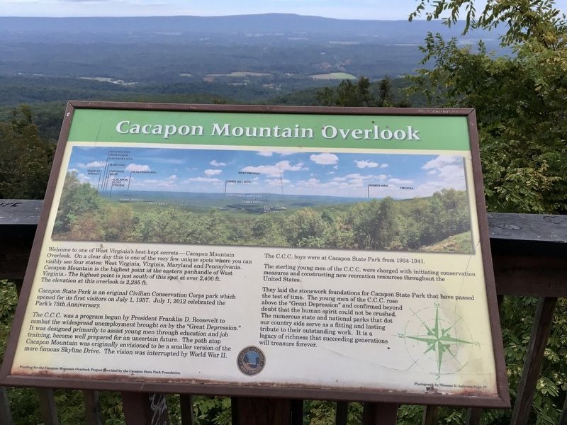 Cacapon Mountain Overlook Marker image. Click for full size.