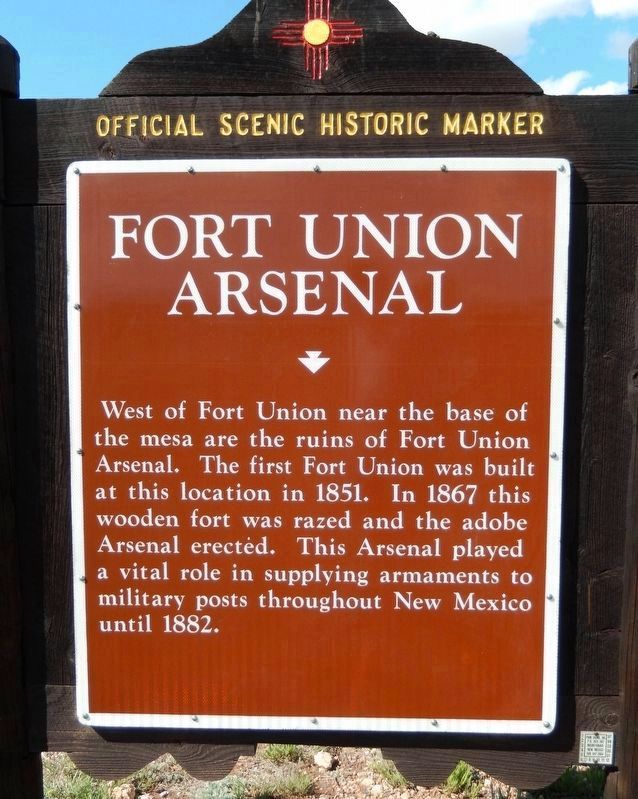 Fort Union Arsenal<br>(<i>marker south side</i>) image. Click for full size.