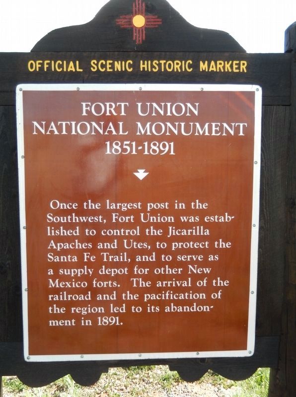 Fort Union National Monument<br>(<i>marker north side</i>) image. Click for full size.