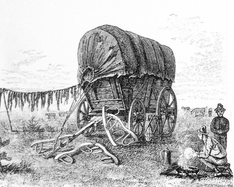 Marker detail: Wagon Camp image. Click for full size.
