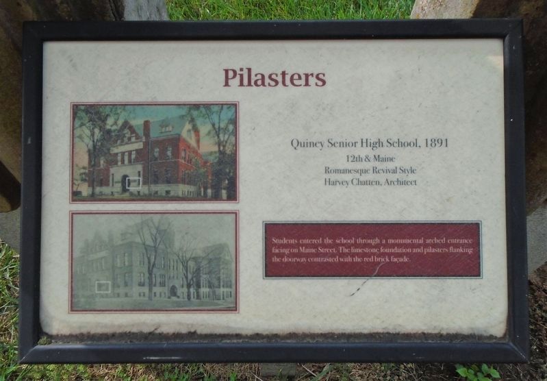 Quincy Senior High School Pilasters Marker image. Click for full size.