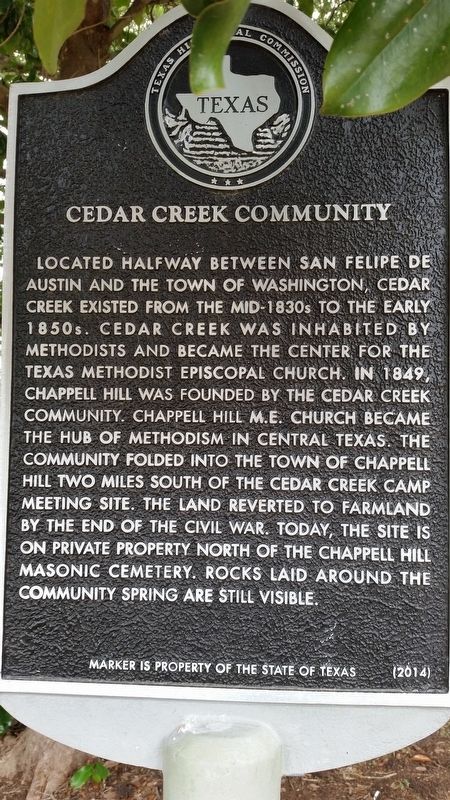 Cedar Creek Community Marker image. Click for full size.