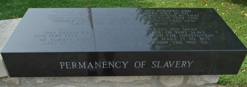 Permanency of Slavery Marker image. Click for full size.